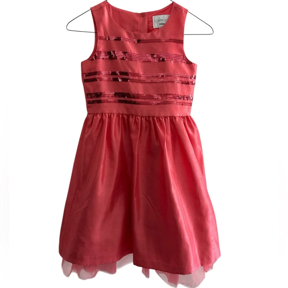 Coral Sequin party dress